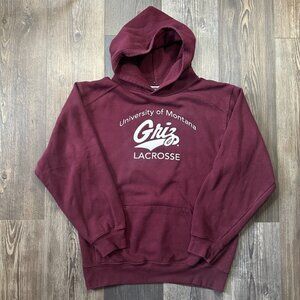 University of Montana Grizzlies Hoodie Lacrosse Maroon Griz Missoula Athletic